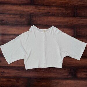 Maeve By Anthropologie Dolman Sleeve Textured Claire Pullover Boho White Top M
